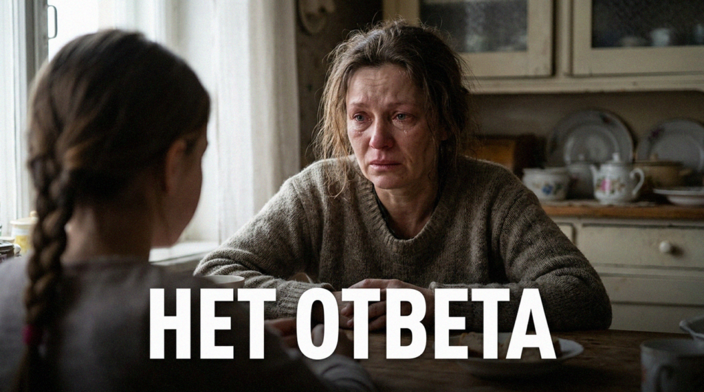 Маленькая девочка с грустным видом сидит рядом с матерью, обсуждая почему бывший муж не общается с детьми.