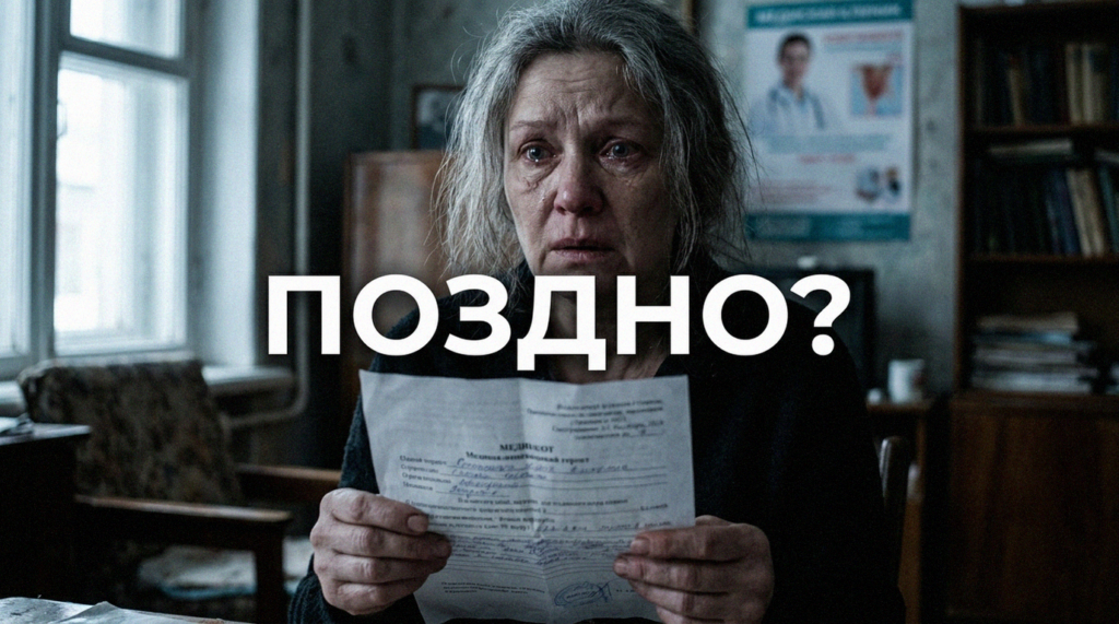 Врач изучает результаты расшифровки анализа крови пациента, указывая на критические отклонения от нормы в таблице.