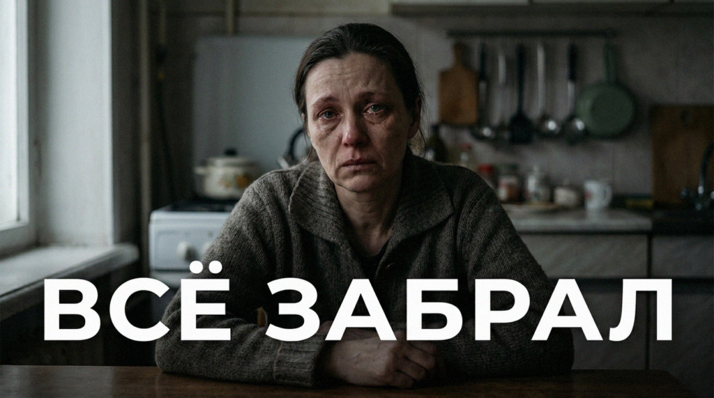 Грустная женщина с детьми на фоне уезжающего автомобиля, раздел имущества при разводе и защита прав матери с ребенком.